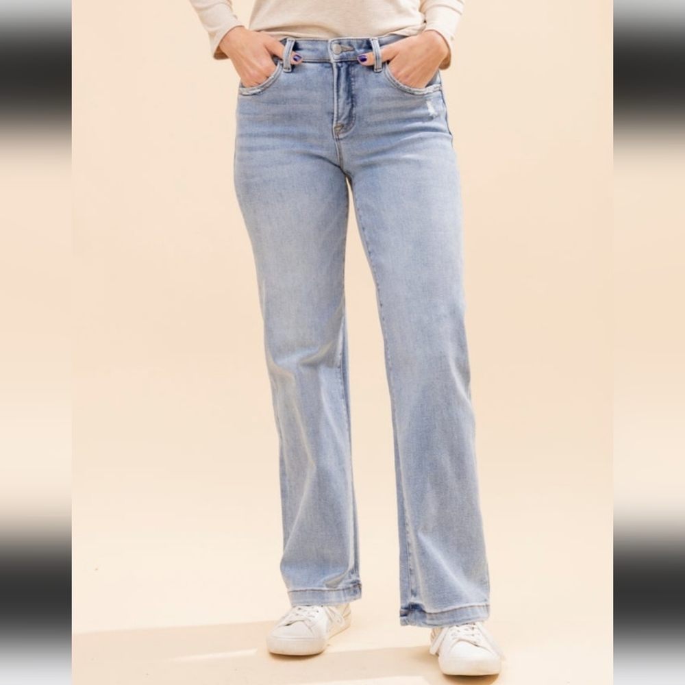 BRAND NEW  Classic Light Blue Women's Straight Leg Jeans - Long Inseam